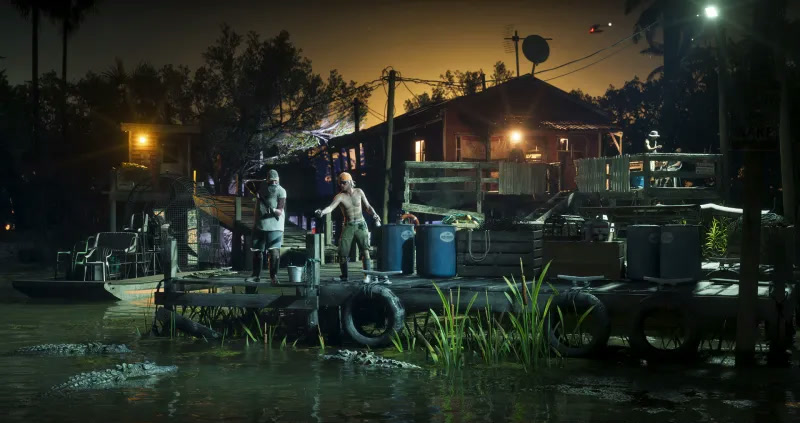 A swamp area at night in GTA 6