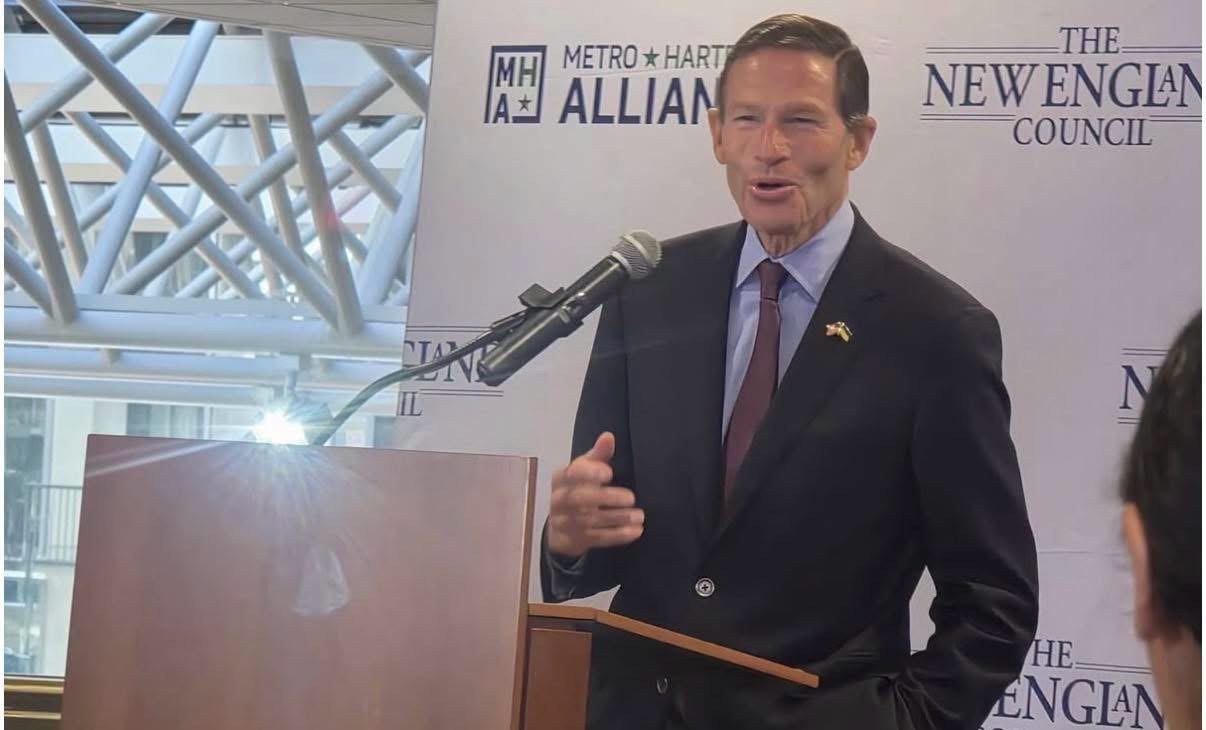 Sen. Blumenthal speaks at the New England Council luncheon