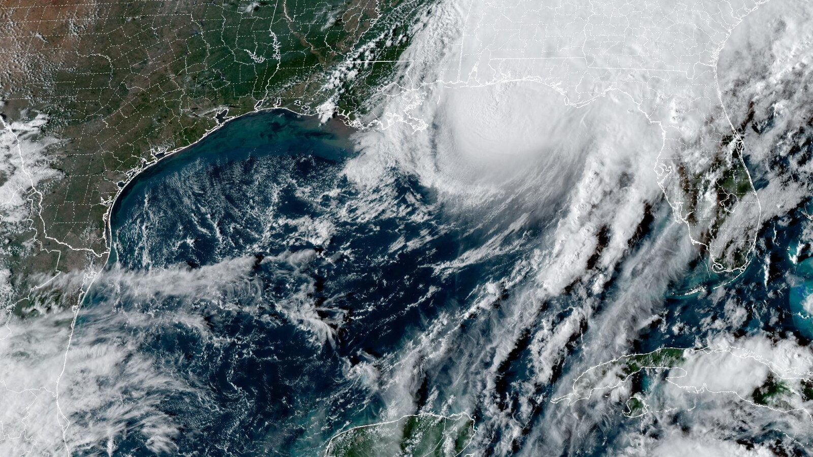Satellite image of Hurricane Isaias approaching the Gulf Coast (Oct. 9)