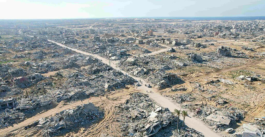 Aerial view of destruction in Rafah (January 2025)