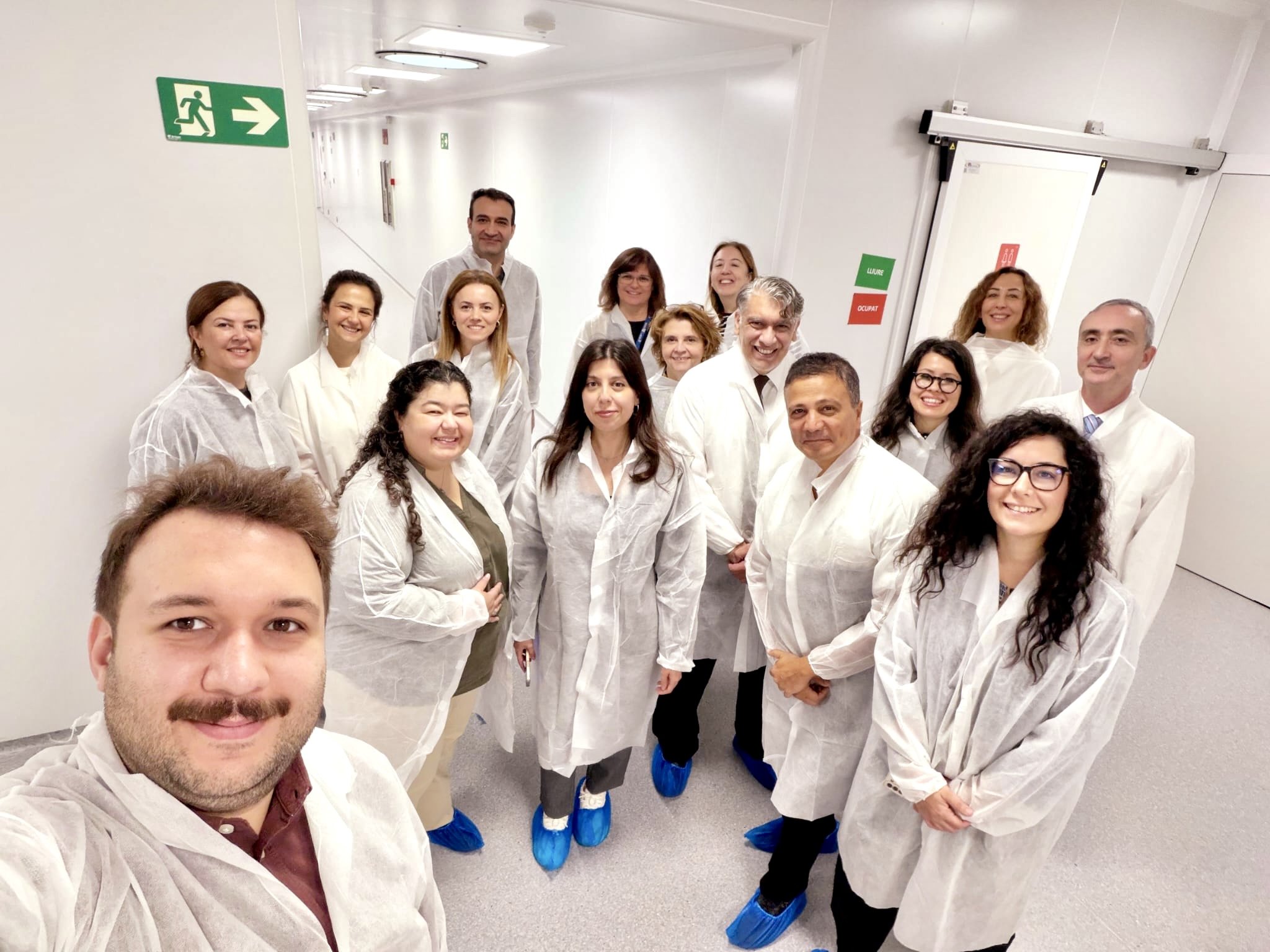 Delegation members during a laboratory tour