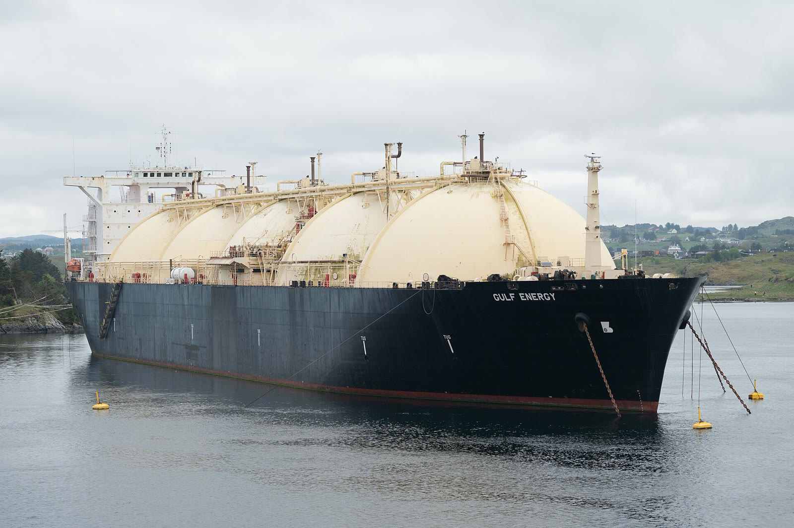 A tanker carrying liquefied natural gas (LNG) (illustrative)