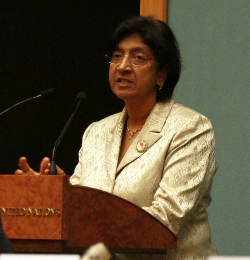 Navi Pillay as UN High Commissioner for Human Rights (file photo)