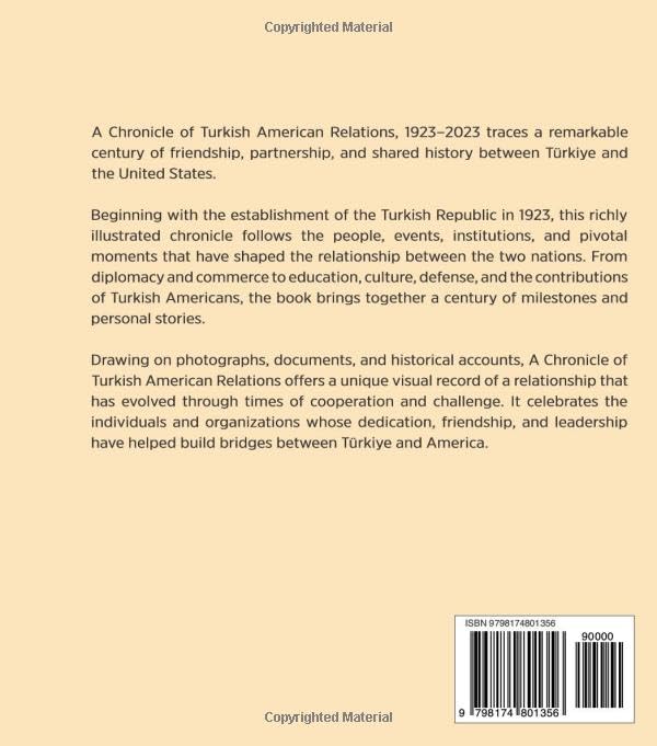 The back cover of “A Chronicle of Turkish American Relations”