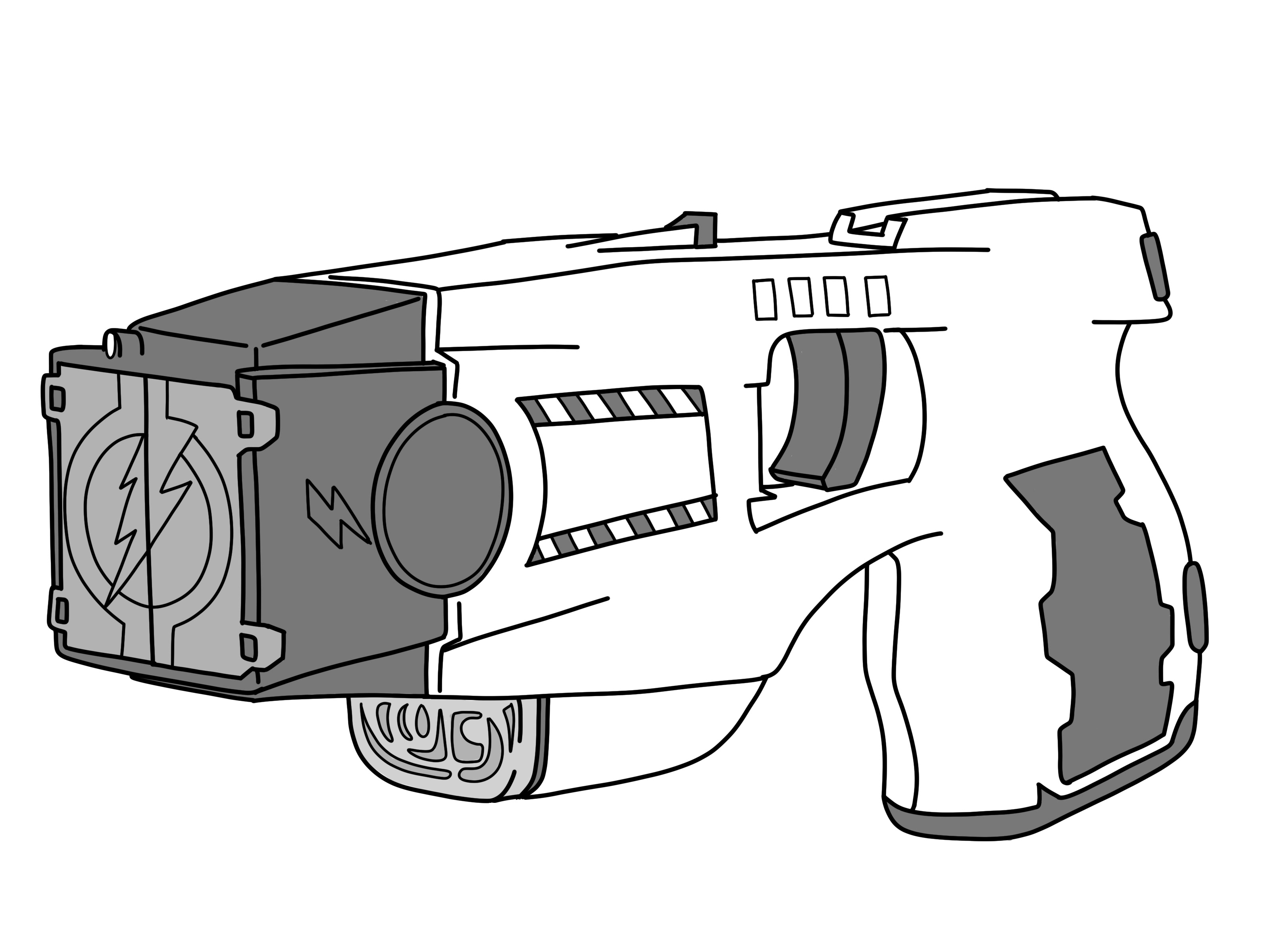 Illustration of a Taser X26 stun gun