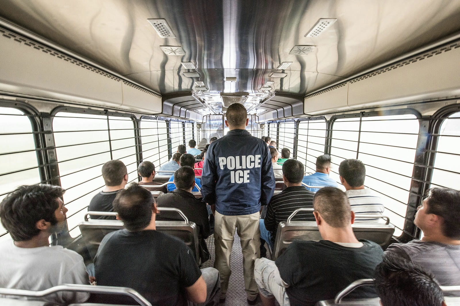Immigrants being taken to an ICE detention facility (file photo)