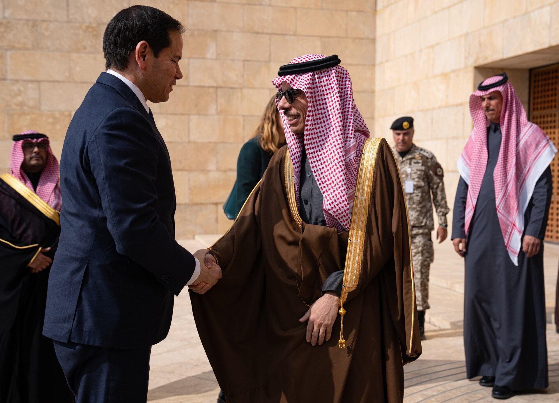 U.S. Secretary of State Marco Rubio with Saudi officials in Riyadh (archive)