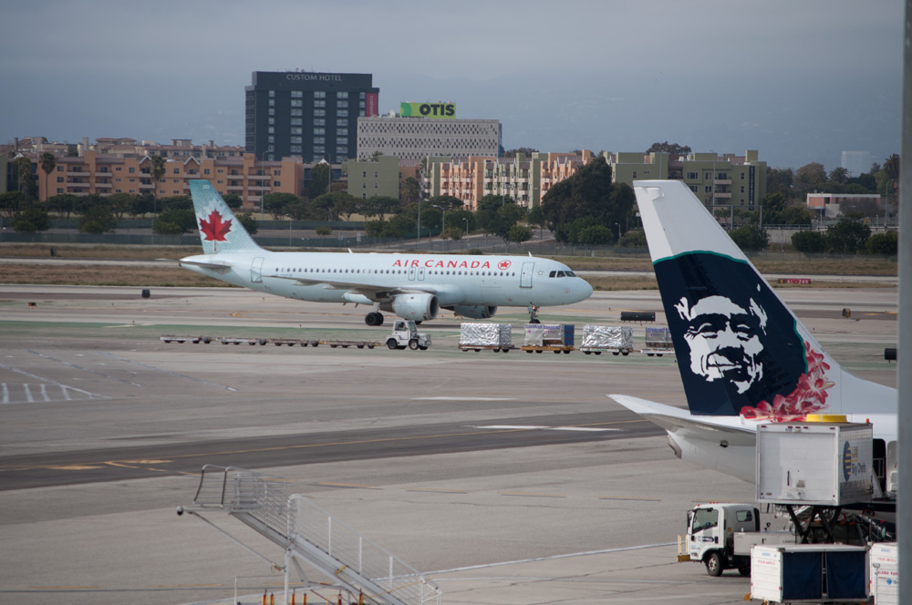 An Air Canada jet on the apron at LAX (archive)