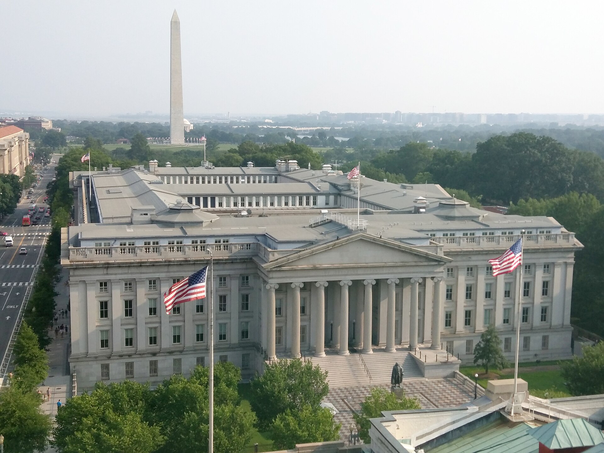 Aerial view of the US Treasury building (file photo)
