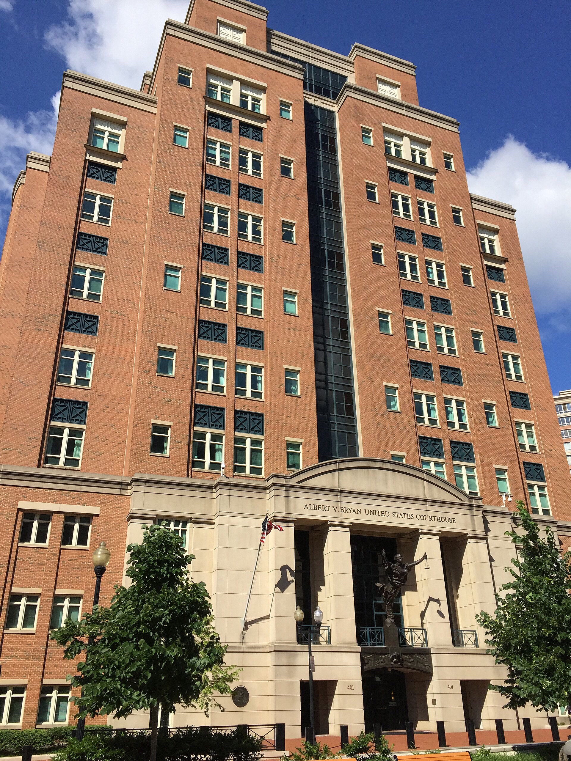 The federal courthouse in Alexandria, Virginia, where the case is being heard