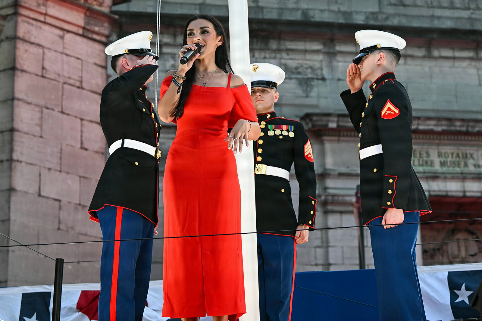 Alexis Wilkins performing the U.S. national anthem (file photo)