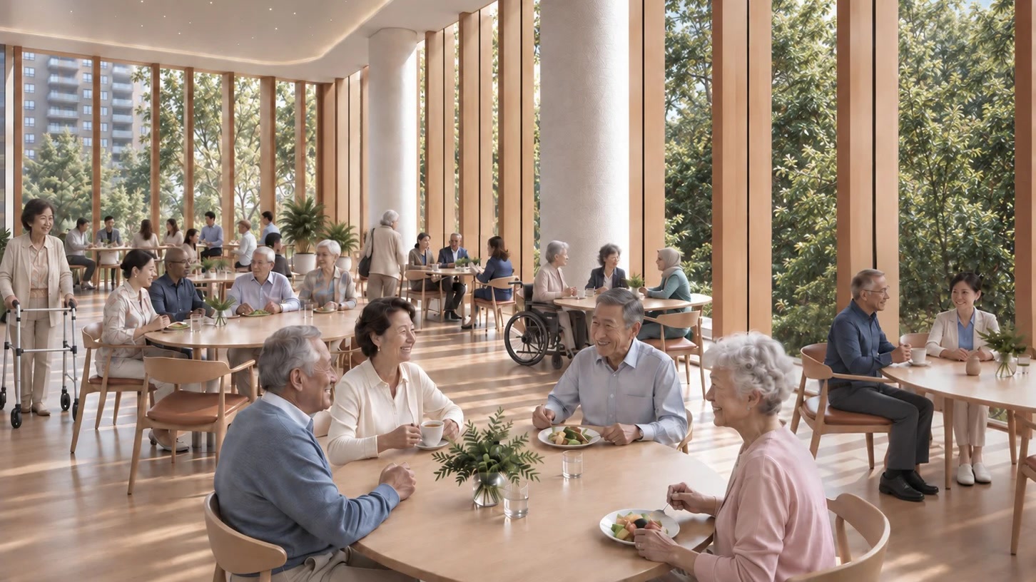 Rendering of the planned older adult center at 100 Gold Street