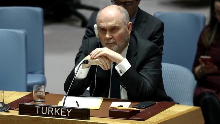 Sinirlioğlu at the Security Council during his time as UN ambassador (file photo)