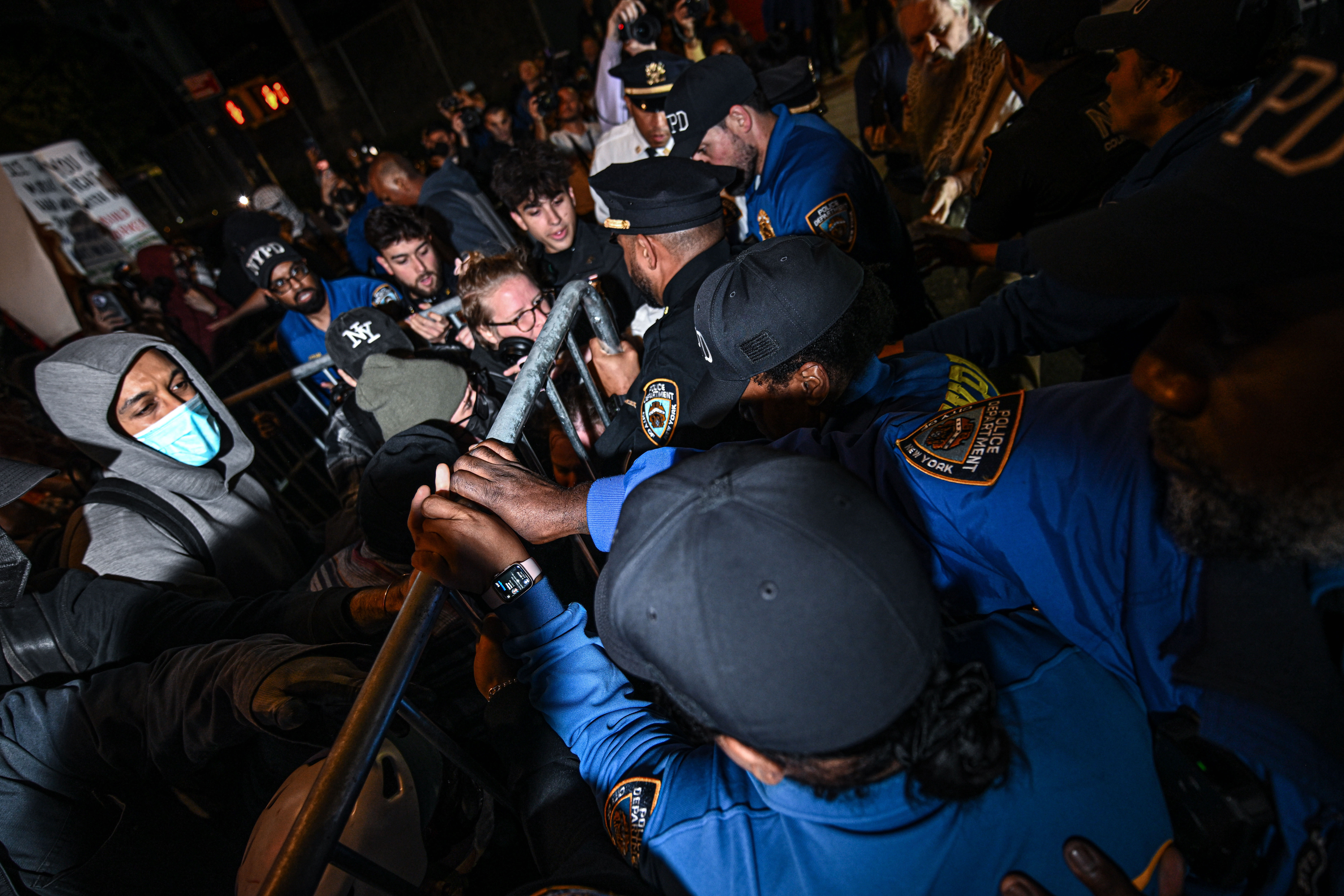 Protesters clash with police outside Allen Hospital, Oct. 8