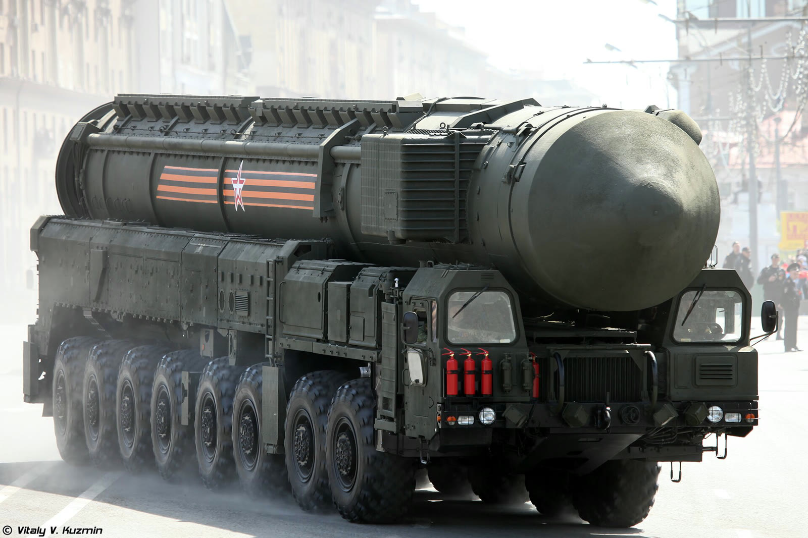 A Russian Yars missile system at a parade in Moscow (file)