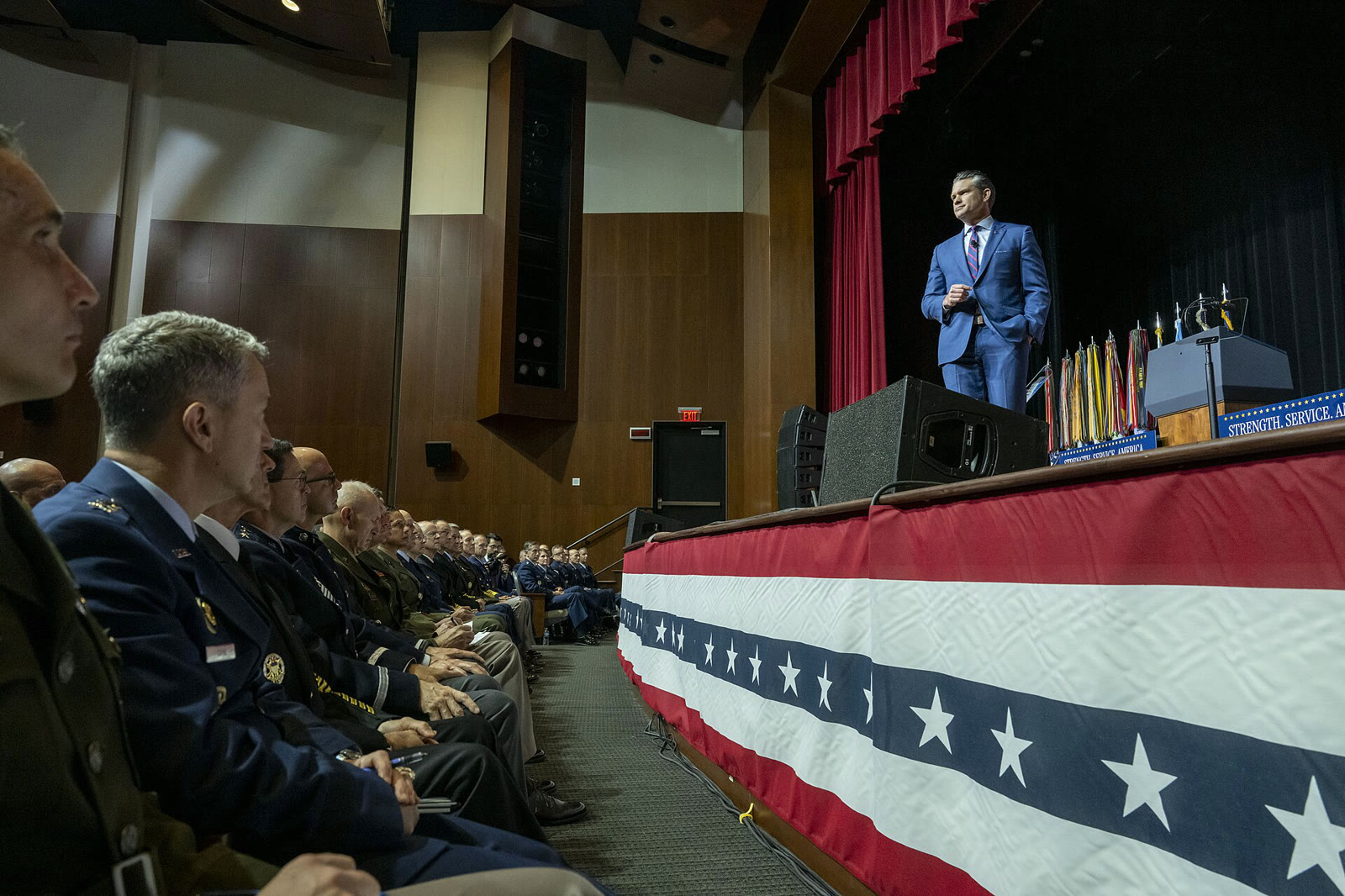 Hegseth addresses commanders at Quantico (file, 2025)