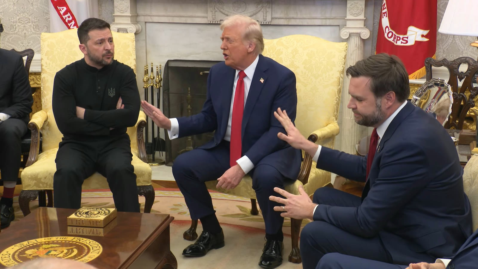 Trump and Zelenskyy clash in the Oval Office in February 2025 (file photo)