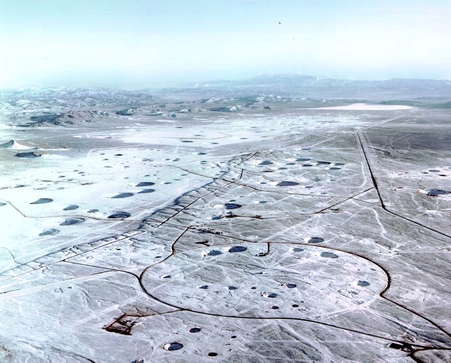 Craters from underground nuclear tests at the Nevada Test Site (archive)