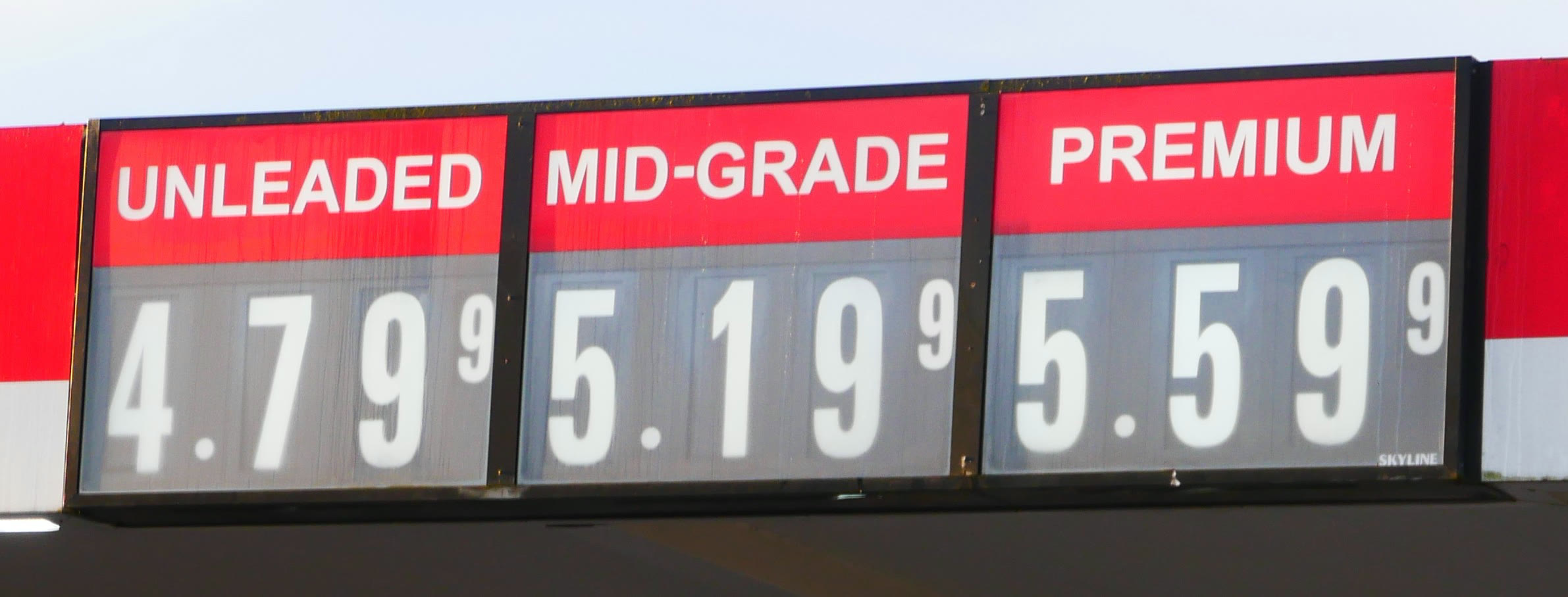 Gas prices displayed at a U.S. station in April 2026