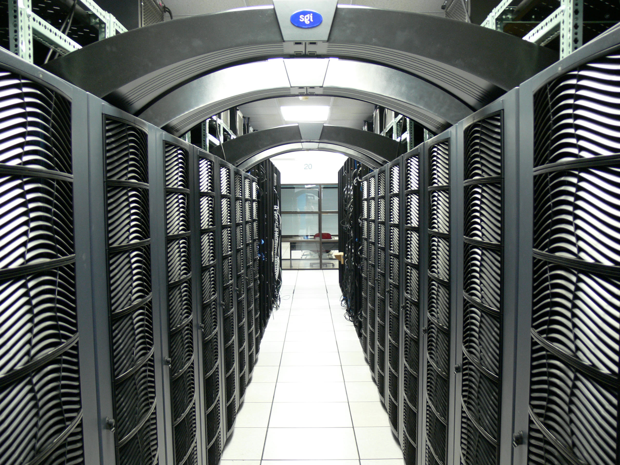 Rows of servers in a university data center