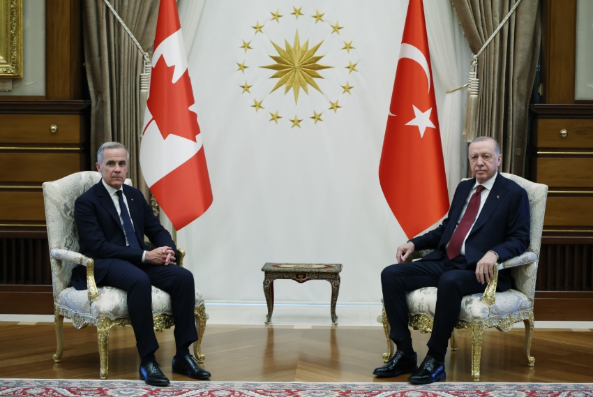 Erdoğan and Carney during their one-on-one meeting