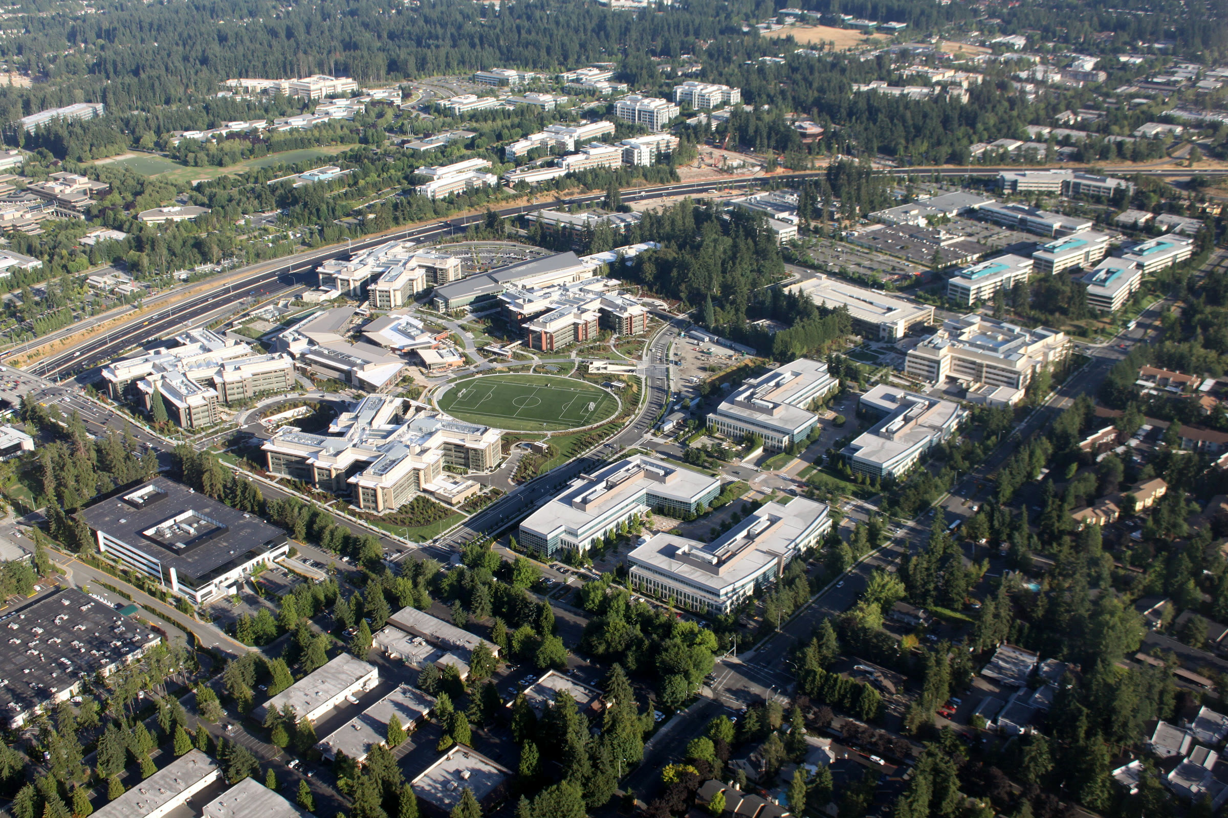 An aerial view of Microsoft's Redmond campus (file photo)