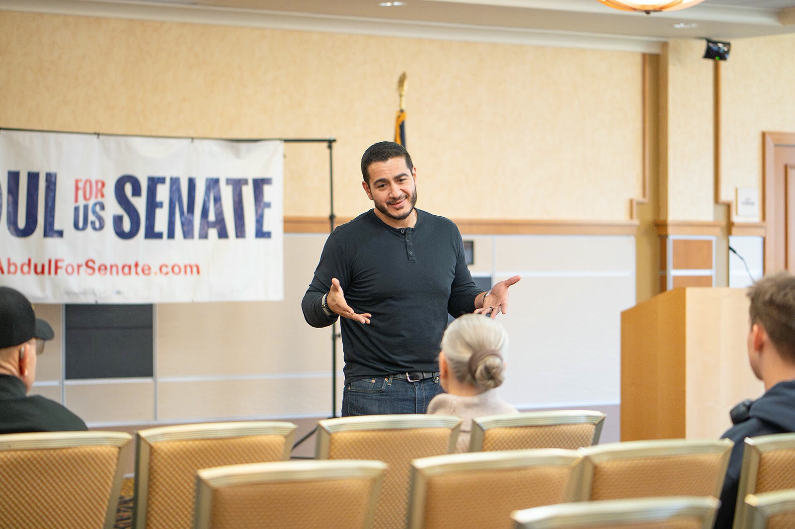 Abdul El-Sayed at a campaign event (file photo)