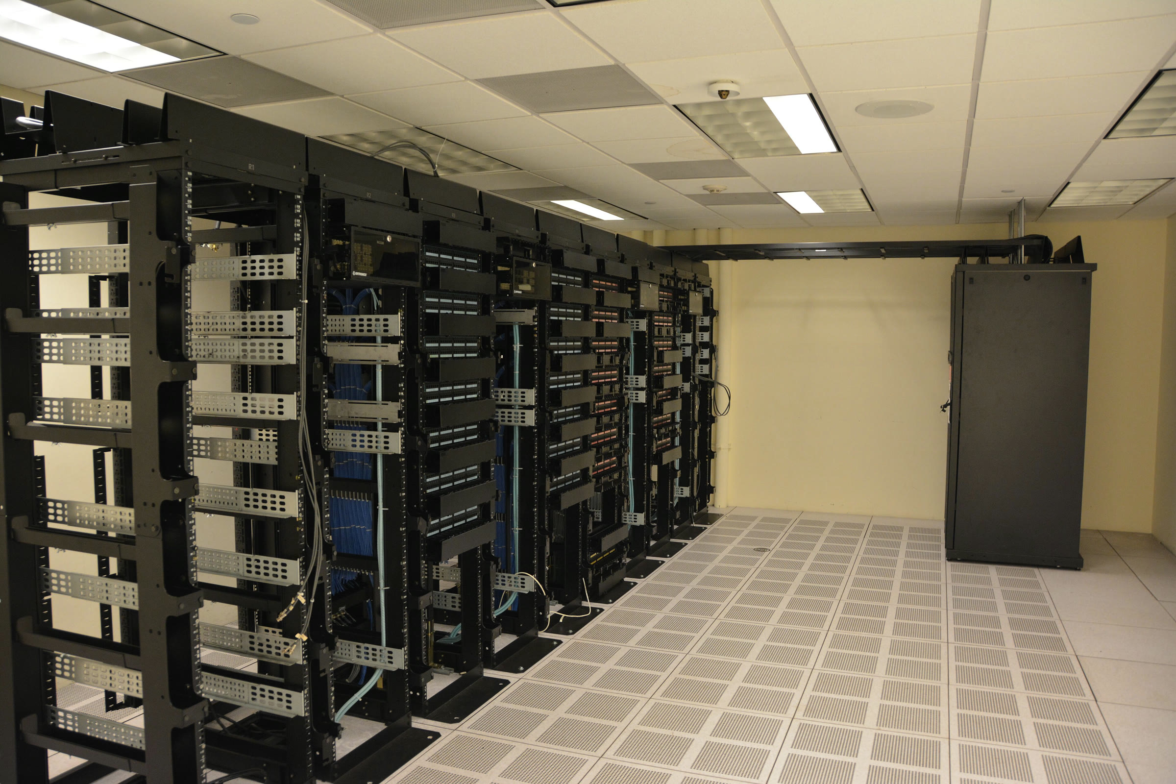 Server racks in a data center (archive)