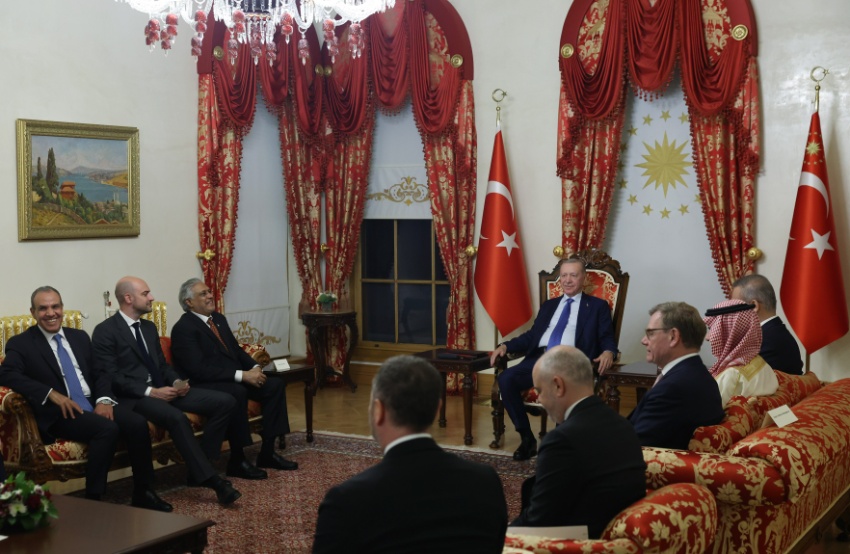 A view of the reception at the Dolmabahçe Working Office