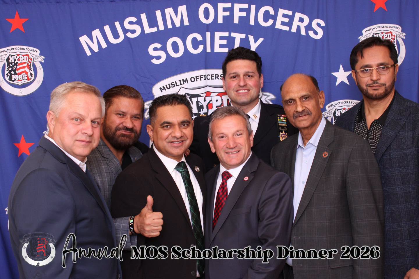 Police officers and federation board members at the dinner