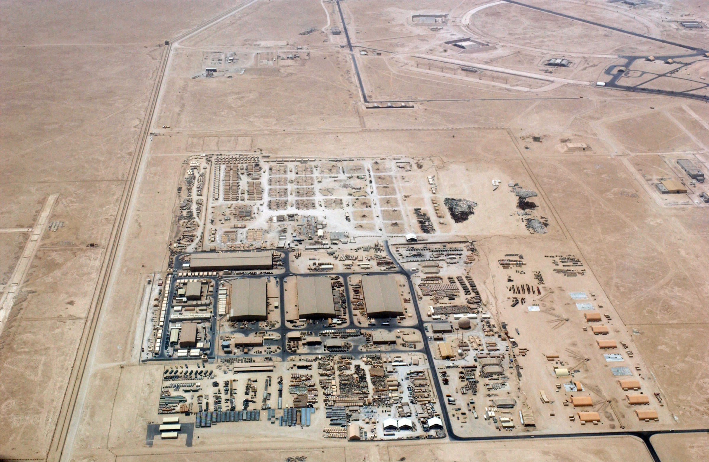 Aerial view of Al Udeid Air Base in Qatar