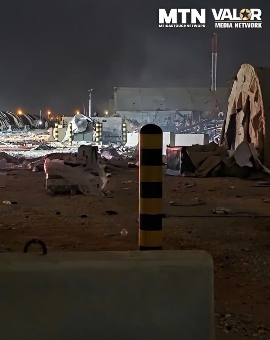 Debris at a U.S. base after an Iranian attack