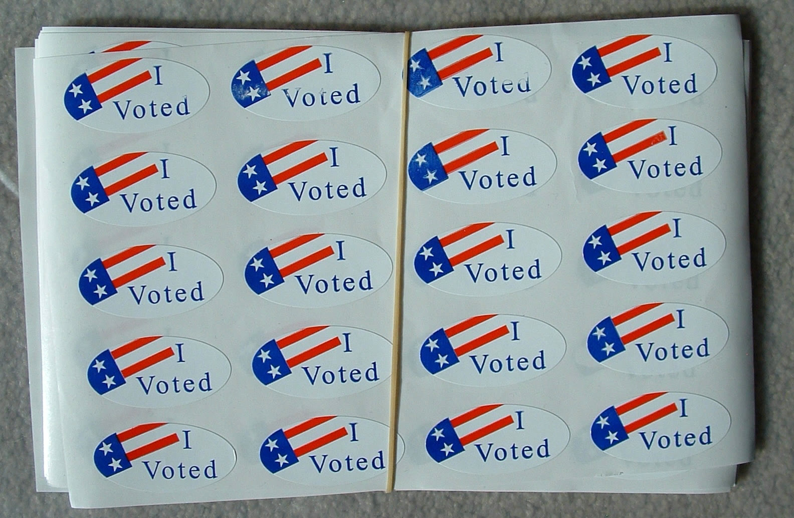 “I voted” stickers (illustrative)